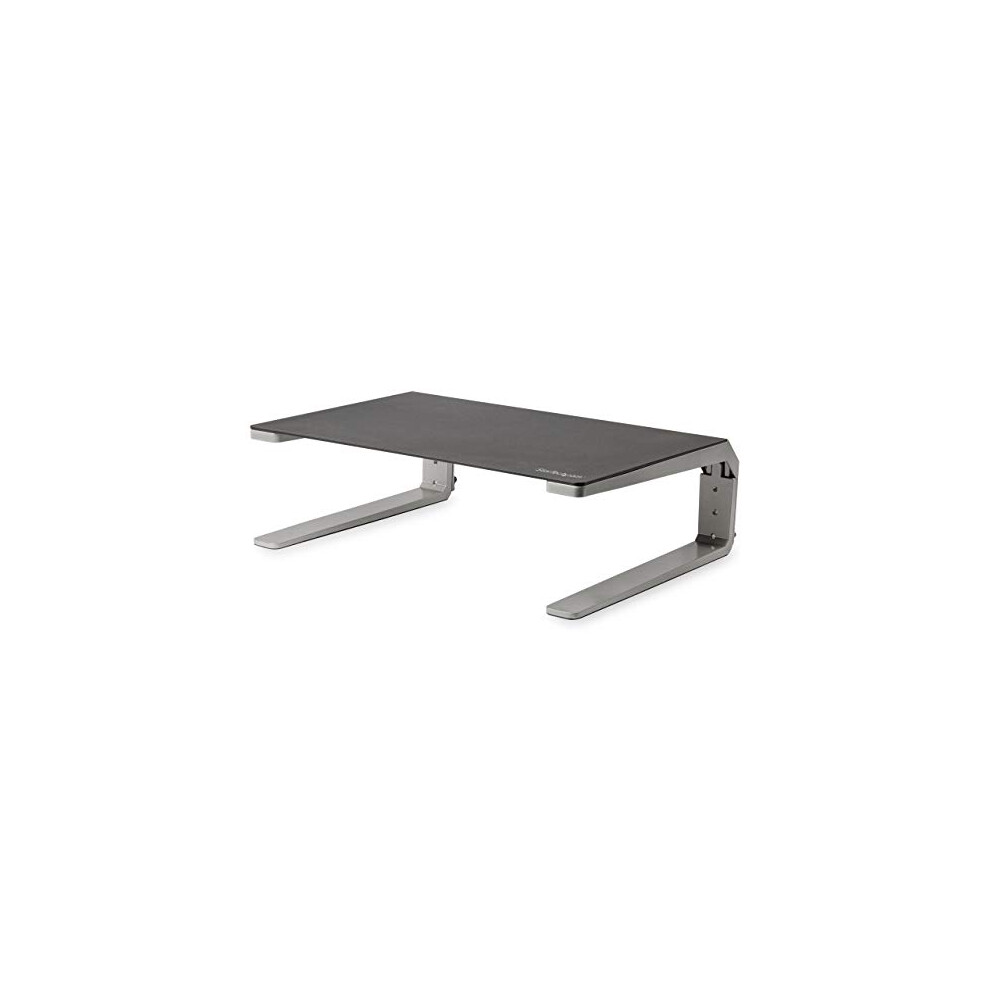 Startech.com Monitor Riser Stand - For Up To 32" Monitor - Height Adjustable - Computer Monitor Riser - Steel And Aluminum (Monstnd) Black & Silver