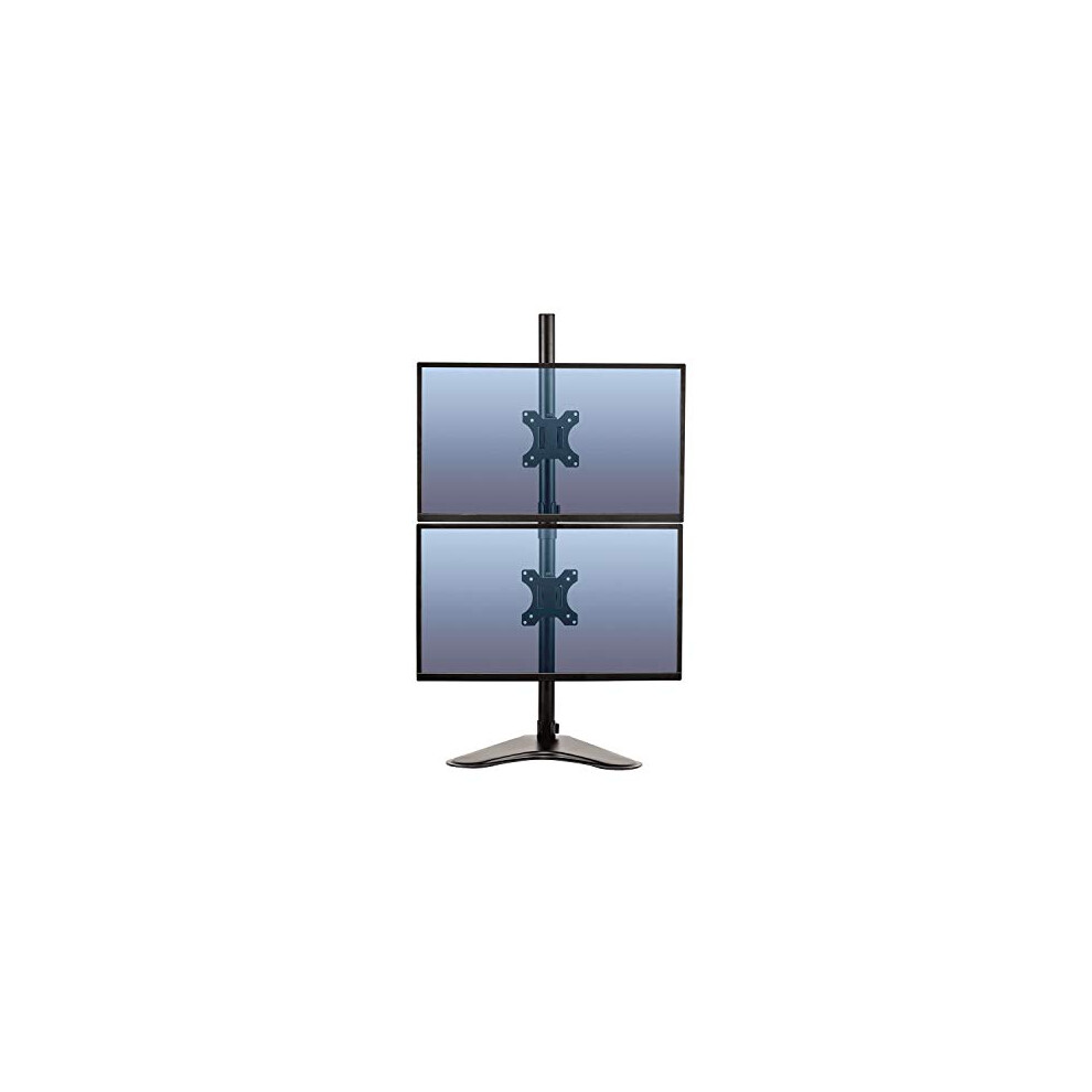 Fellowes Free Standing Professional Series Stacking Dual Monitor Mount - Vesa Compliant Monitor Arm With Tilt, Swivel, Rotation Functions And Cable