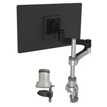 R-Go Tools Zepher 4 C2, Single monitor arm, Adjustable Vesa(75x75 and 100x100mm) Mount Desk Stand with Clamp, Fits 40??Inch LCD Computer Monitors,