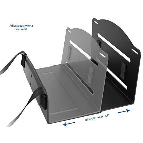 VIVO Black Universal PC Wall Mount - Adjustable Steel Bracket, Computer Case Open Frame Strap Holder (MOUNT-PC03V) 2