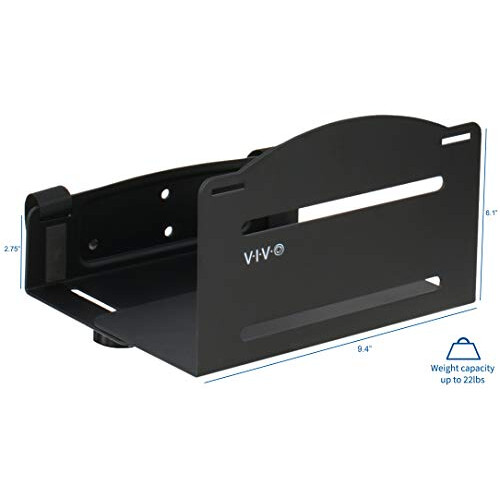 VIVO Black Universal PC Wall Mount - Adjustable Steel Bracket, Computer Case Open Frame Strap Holder (MOUNT-PC03V) 1
