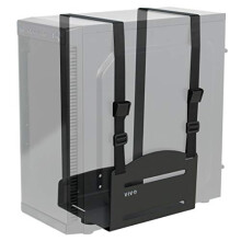 VIVO Black Universal PC Wall Mount - Adjustable Steel Bracket, Computer Case Open Frame Strap Holder (MOUNT-PC03V)