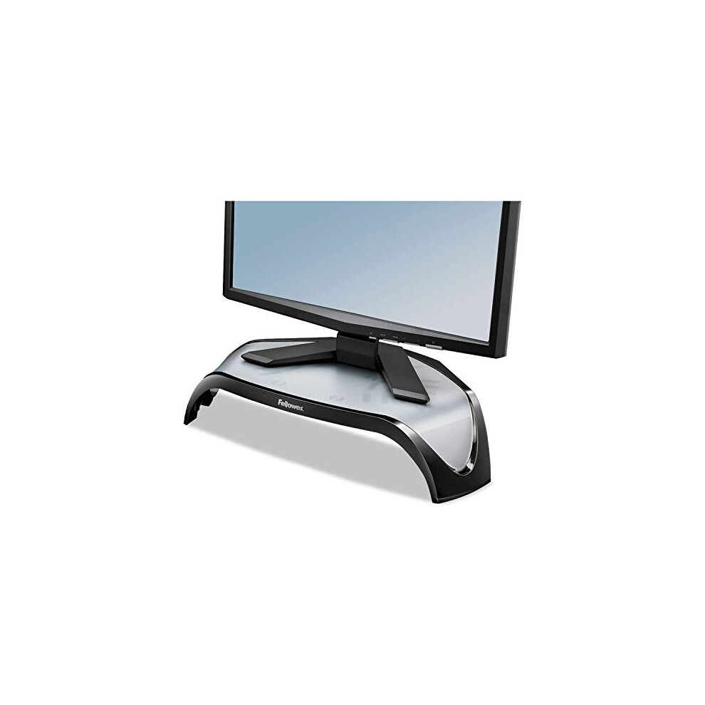 Fellowes Smart Suites Corner Monitor Riser, 18 1/2 x 12 1/2 x 5 1/8, Black