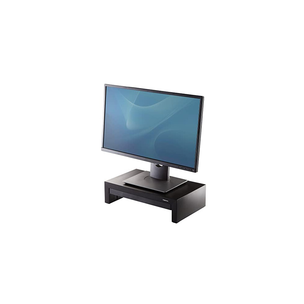 Fellowes Designer Suites Monitor Stand - 3 Height Adjustable Monitor Riser for Desk with Storage Space - Ergonomic Computer Stand for Laptops,