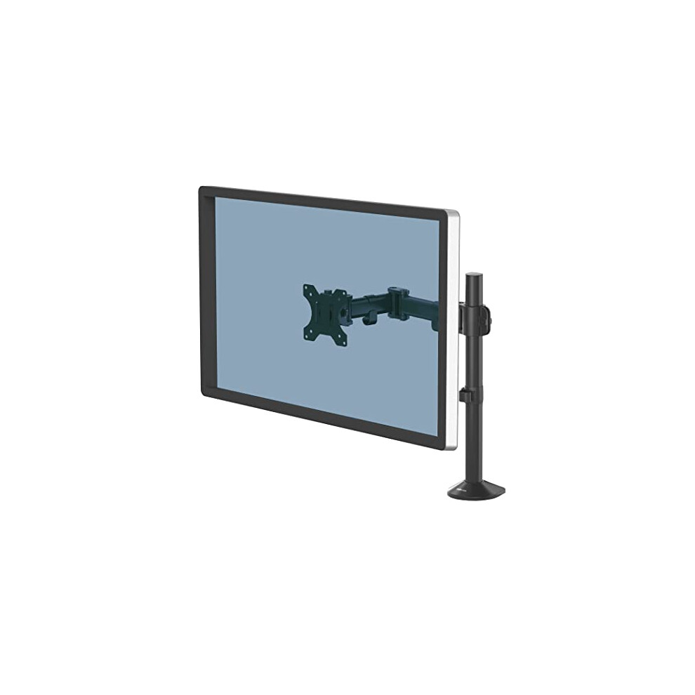 Fellowes Reflex Series Single Monitor Arm - Ergonomic Vesa Compliant Adjustable Stand With Tilt, Swivel, Rotation Functions - Cable Management System,