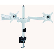 MDM05 Dual Monitor Arm Stand w/Desk Mount Clamp & Grommet for two 17"-27" Screens in White
