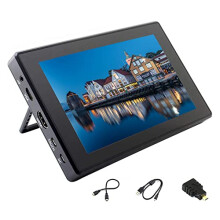 ingcool 7inch HDMI LCD with Case for Raspberry Pi Capacitive Touchscreen 1024?600 IPS Display Screen Monitor Compatible with Raspberry Pi