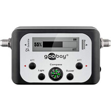 Goobay 67140 Digitaler Satelliten Finder LCD-Anzeige mit Kompass und Ton inkl. F-Anschlusskabel, schwarz