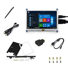 waveshare 5inch LCD B Display 800x480 Resistive Touch Screen Monitor HDMI Module with Bicolor Case for Raspberry Pi 3 Model B+/B/A+/A, Beaglebone