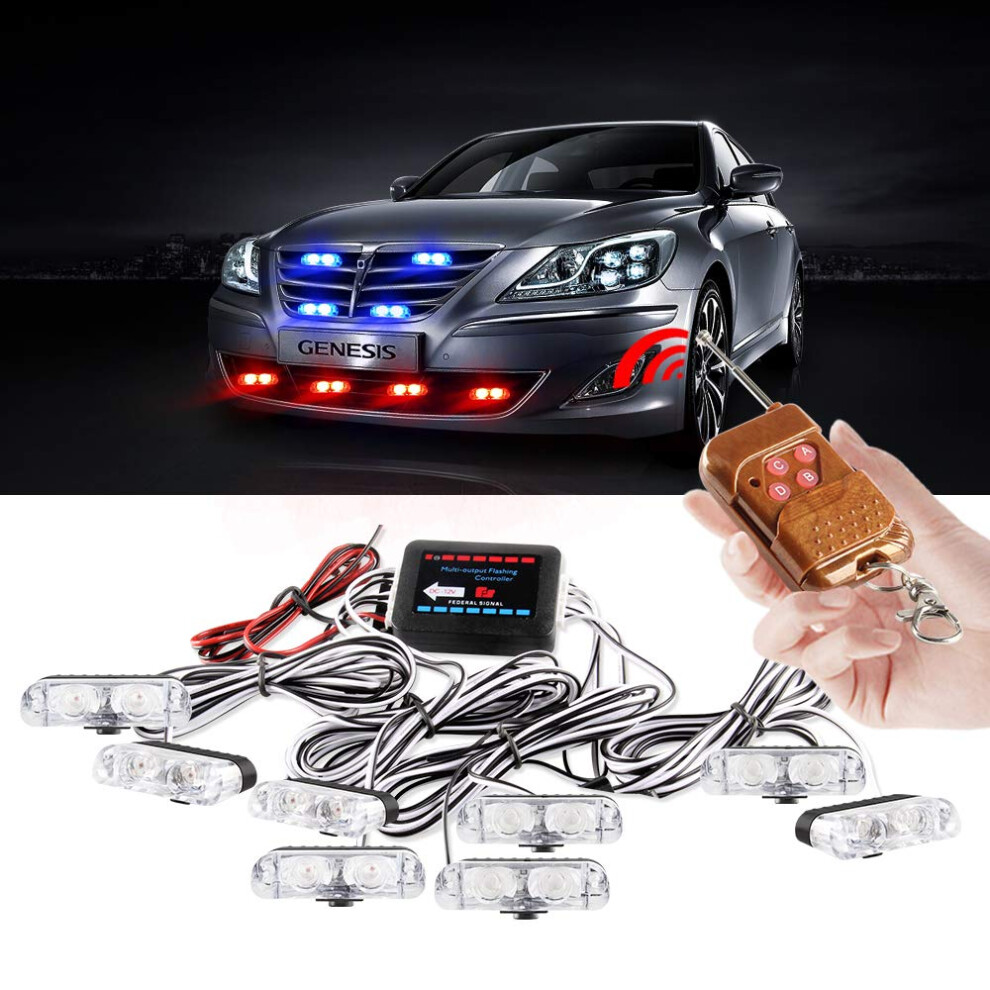 Yifengshun 8 In 1 Led Police S Emergency Strobe S For Truck Vehicle Warning Flashing Caution Bar Grilles Drl Police Motorcycle Dc12v Light 90475856