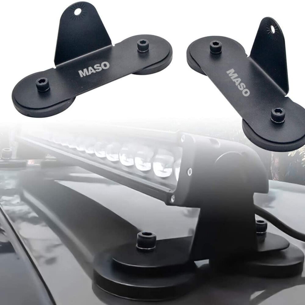 Maso 2Pcs Universal Roof Led Bar Mounting Bracket Strong Magnetic Work Bracket Bumper Lamp Holder For Off-Road Car,Truck 4Wd,Suvs Light 90475900