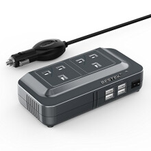 BESTEK 200W Power Inverter Dc 12V to Ac 230V 240V Car Voltage Converter Transformer with 3-Pin Sockets & 4-USB Ports