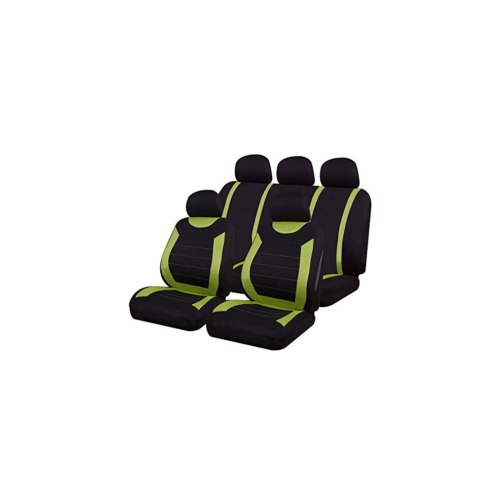 Sakura Car Seat And Headrest Covers Carnaby Ss5294 - Full Set Universal Size Elasticated Hems Side Airbag Compatible Washable Easy Fit Green 90477737