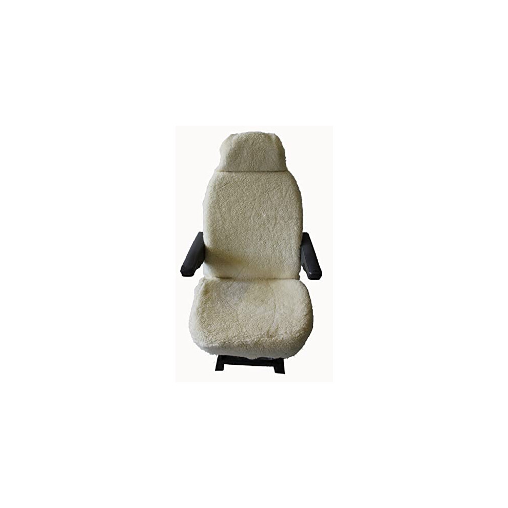 Carseatcover-Uk Pair Of Sherpa Sheepskin Motorhome Seat Covers In Faux Fur [Choice Of 10 Fabrics] Cream 90478277