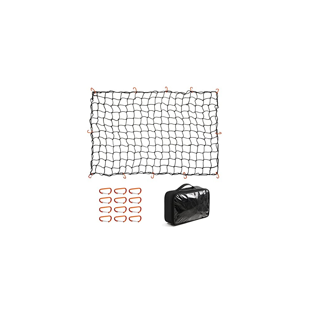 Czc Auto Bungee Cargo Net 122X183cm Truck Bed Net Stretches To 244X366cm For Pickup Trailer Rv Suv Boat | 10Cm X 10Cm Mesh Net Hold Small And Large 90482861