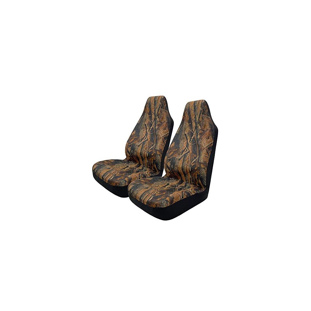 Toyoun Waterproof Universal Front Car Seat Covers Camo Print Highback Bucket Seat Covers-Fit Most Cars, Trucks, Suvs, Vans 2 Pcs Auto Fabric Seat 90482571
