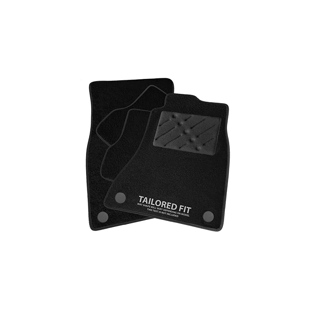 Tailored Car Mats For Peugeot 208/2008 / 2008 Crossover 2012-2019 - Carpet - Ribbed Trim - Double Thick Heel Pad Black 90483875