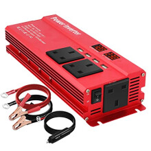 LVYUAN Power Inverter 2000W DC 12V to 240V AC Car Converter 12V with 4 USB 3 UK Sockets Car Adapter With LED Display