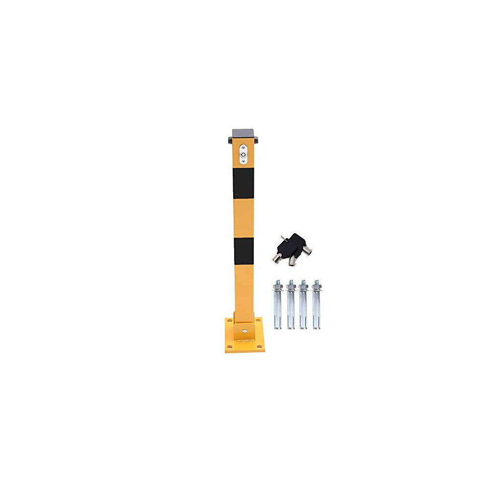 Topway Car Parking Space Lock Bollard, And Balck Lockable Fold Down Car Parking Barrier Post, Private Car Park Driveway Guard Saver Blocker, Yellow 90485961