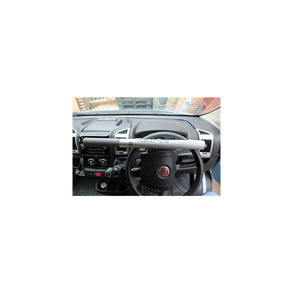 Milenco High Security Steering Wheel Lock + With Pad And Bag Silver 90486111