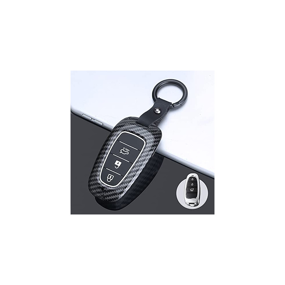 Ontto Abs Car Key Fob Cover Keyring Fit For Hyundai Sonata Tucson Nx4 Nexo Solaris Santa Fe 2020 2021 Accessories Remote Key Shell Plastic Silicone 90487491