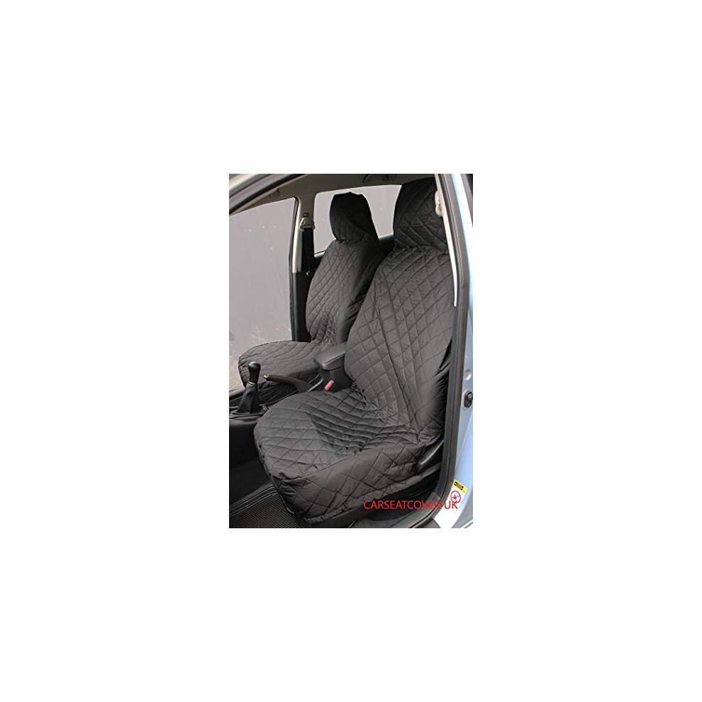 Carseatcover-Uk Front Pair Of Diamond Quilted Car Seat Covers Protectors - Universal Fit 90490835
