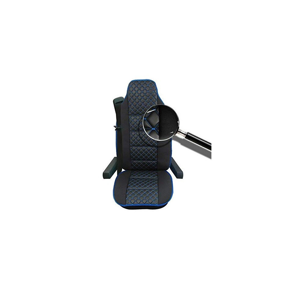 Ab1 Flexzon Premium Universal Leatherette & Fabric Comfort Seat Cover For Truck Lorry Black 90491597