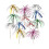 200 Pieces Foil Frill Firework Picks Cupcake Topper Toothpicks Sandwich Appetizer Cocktail Sticks Party Supplies  (7.87 Inch, Multicolor) 1