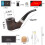 (FT-02499 set) Man Smoking Pipe Set Pipe Pouch & Gift Box Activated Carbon Filter Element 1