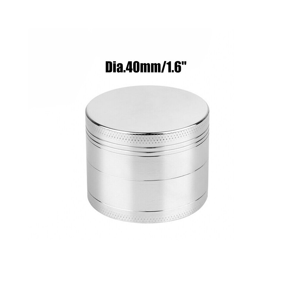 Aihontai Silver (Silver) 40Mm Zinc Alloy Smoke Grinder 4 Layer Tobacco Grinder Herb Grinder Kitchen