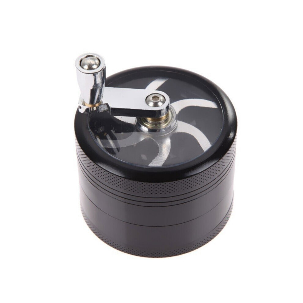 Aihontai Black (63Mm ) 4 Layer Tobacco Grinder Manual Aluminum Herbal Herb Mill Spice Crusher