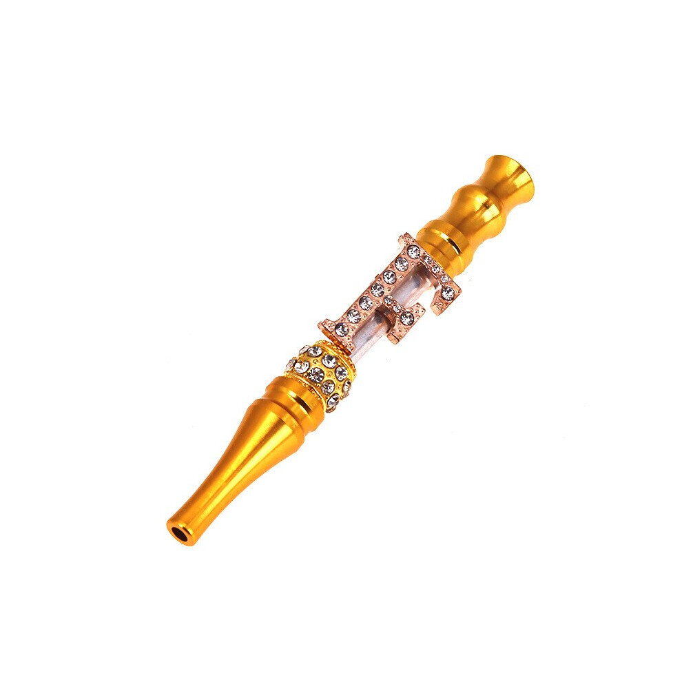 Aihontai (F) Bling Inlaid Artificial Rhinestone English Alphabet Arabic Hookah Mouthpiece