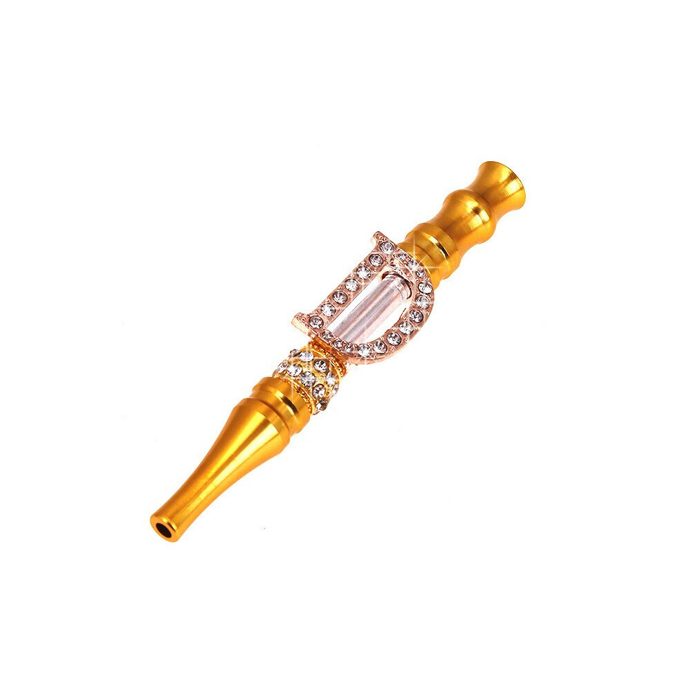 Aihontai (D) Bling Inlaid Artificial Rhinestone English Alphabet Arabic Hookah Mouthpiece