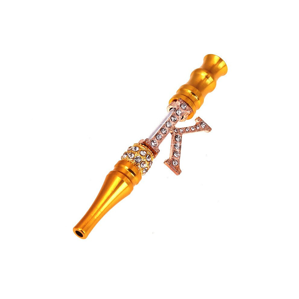 Aihontai (K) Bling Inlaid Artificial Rhinestone English Alphabet Arabic Hookah Mouthpiece
