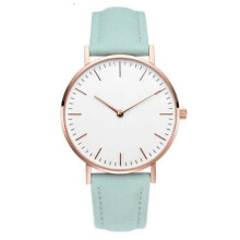 (Leather Green) 2021 Top Brand Luxury Watches Women Stainless Steel Mesh Belt Watch Quartz