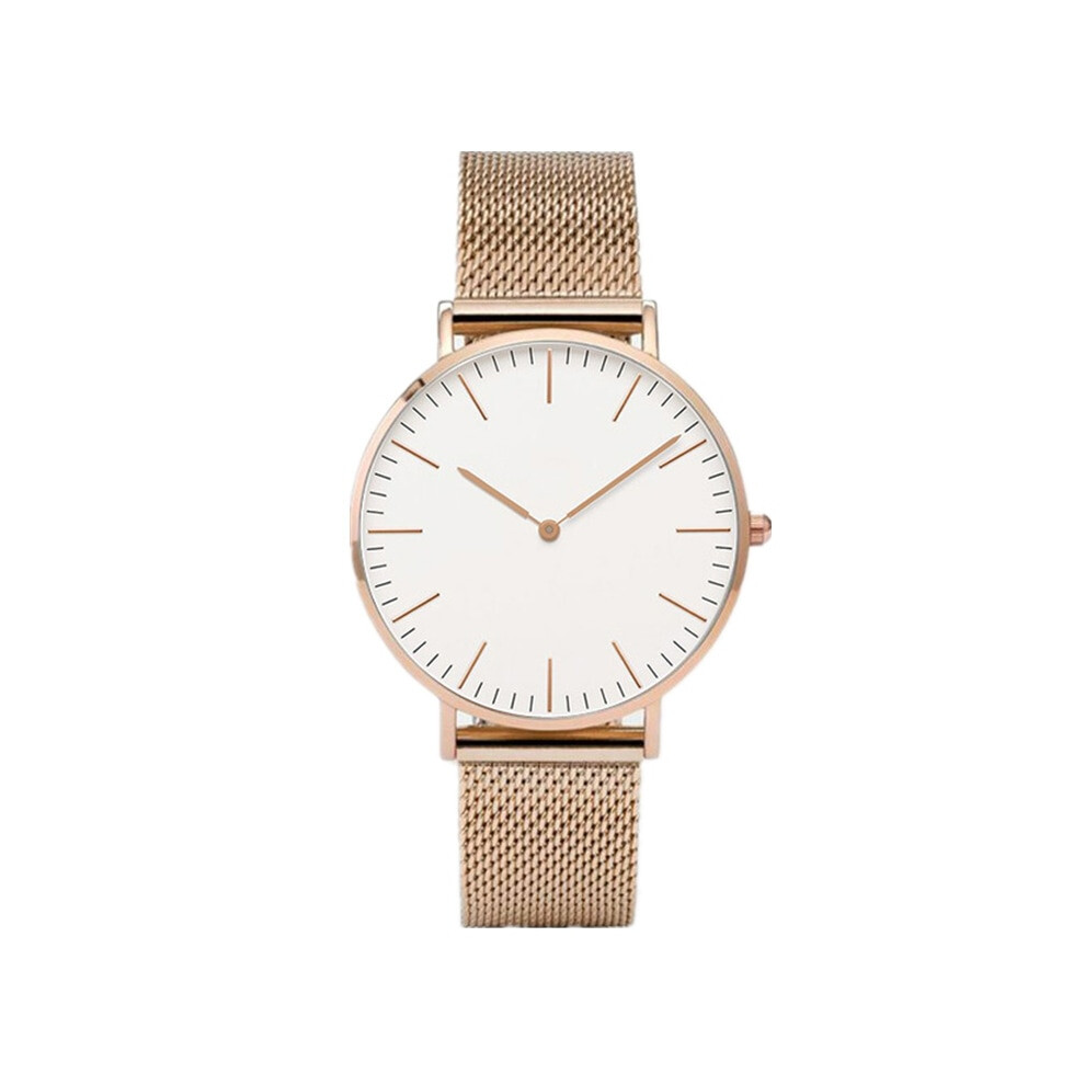 Photos - Wrist Watch   Top Brand Luxury Watches Women Stainless Steel Mesh Belt Watch Quartz 2021(Rose Gold White)
