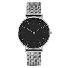 (Silver Black) 2021 Top Brand Luxury Watches Women Stainless Steel Mesh Belt Watch Quartz