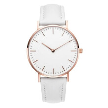(Leather White) Luxury Rose Gold Watch Women Watches Top Brand Ladies Casual Quartz Watch