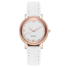 (WHITE) Watches for Women Leather Band Luxury Watches Quartz Watch Casual Watch