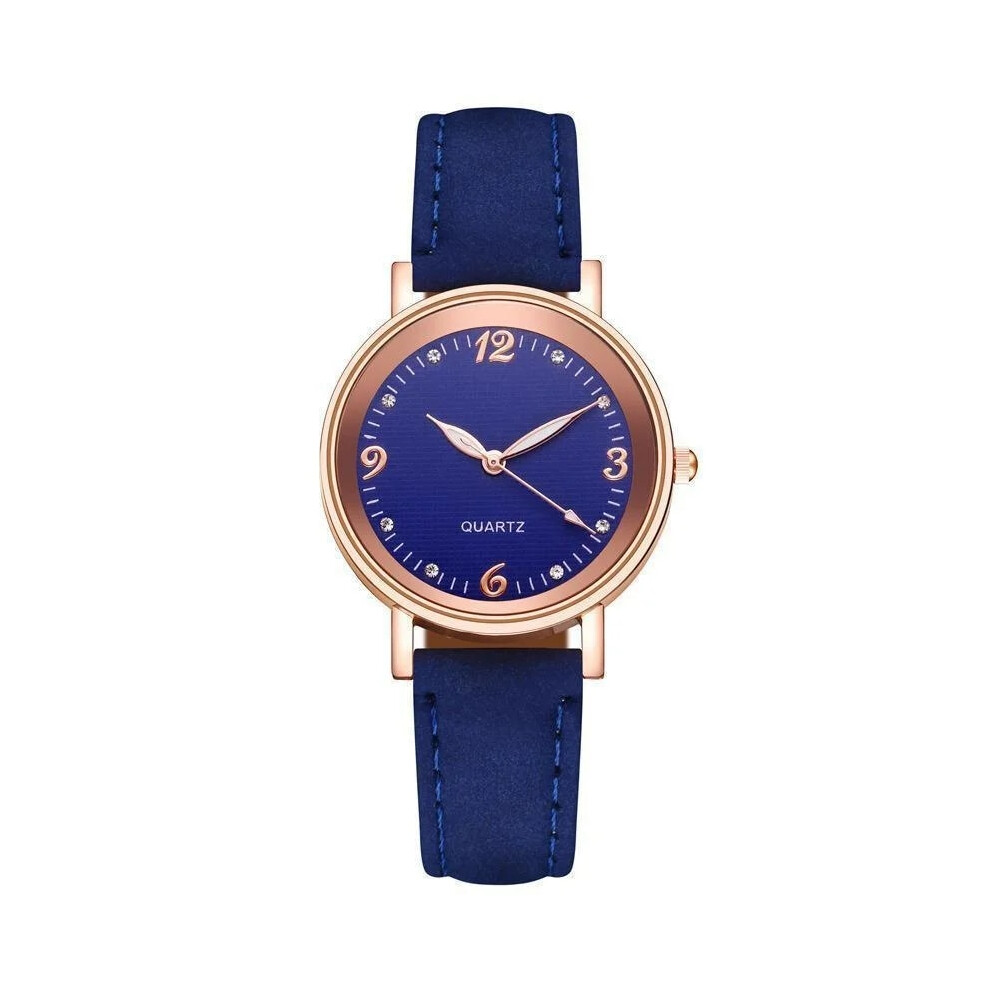 (Blue) Watches for Women Leather Band Luxury Watches Quartz Watch Casual Watch