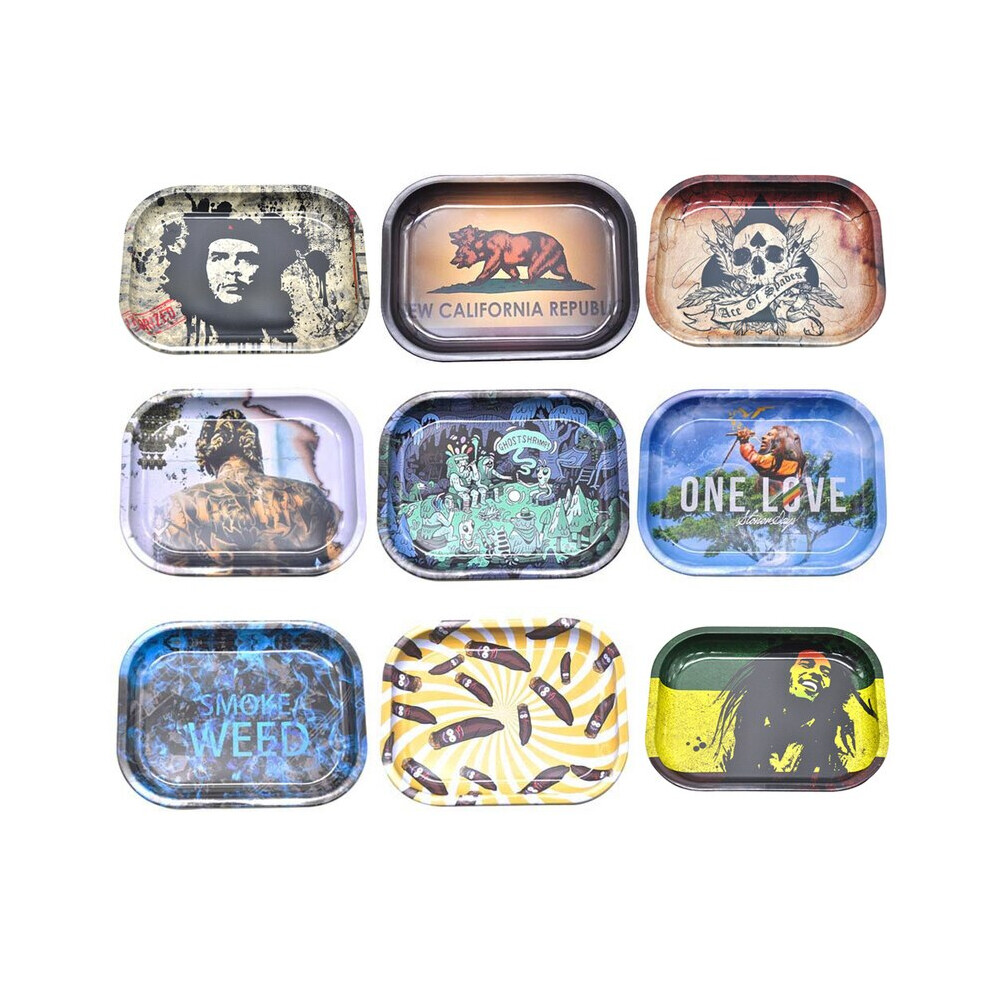 Aihontai (1Pc Random Pattern) Tobacco Rolling Tray Herb Tobacco Grinder Tray Cigarette Rolling Tray