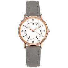 (Grey) Women's Simple Vintage Watches for Women Dial Wristwatch Leather Strap