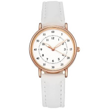 (White) Women's Simple Vintage Watches for Women Dial Wristwatch Leather Strap