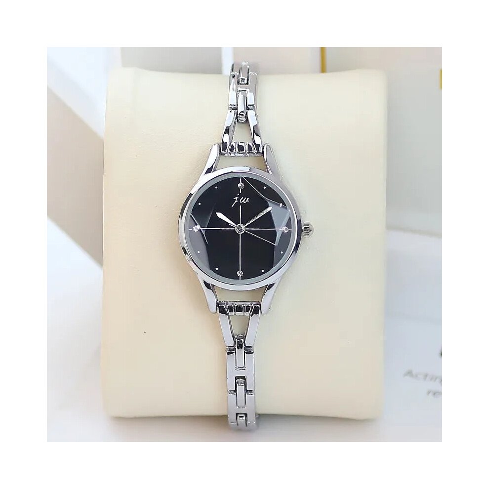 Photos - Wrist Watch  Luxury Watch For Women Elegant Rose Gold Ladies  Rhinestone(silver black)