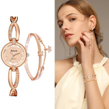 (Rose gold) College Style Small Fine Watch Fashion Diamond Student Watches Multifunctional