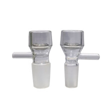 (14mm male) 14 18mm Male Cone Glass Diffuser Bowl with Handle Built in Baffle Ring