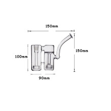 (V1) 14mm Dual Chamber 14mm female Double glass tool Tree Perc Adapter Filter