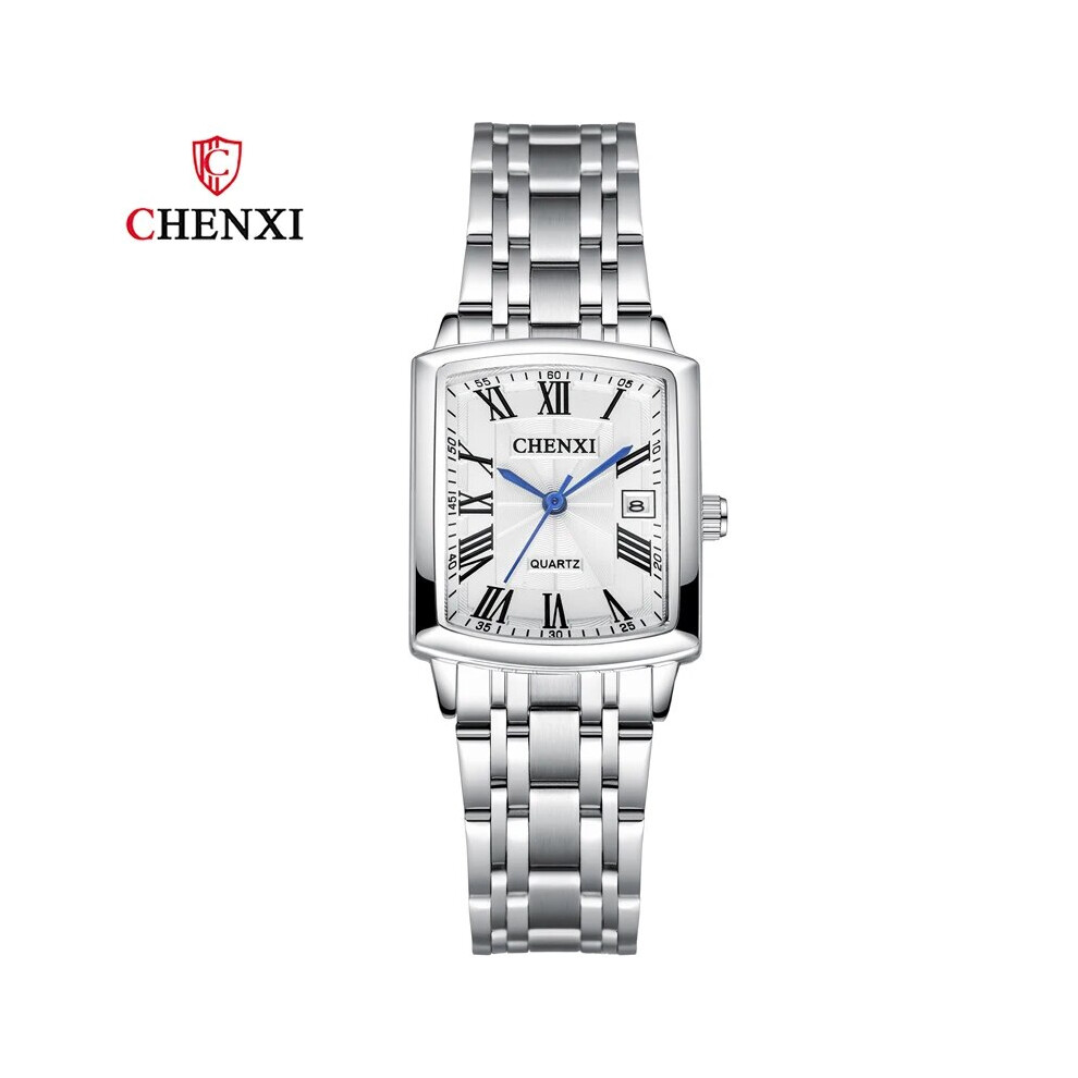 (steel white) Fashion Square Ladies Dress Wristwatch Elegant Casual Quartz Clock With-image-OPC-PFH5JCR-NEW