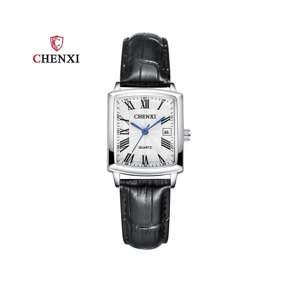 (silver white leather) Fashion Square Ladies Dress Wristwatch Elegant Casual Quartz Clock With-image-OPC-PFH5JCP-NEW