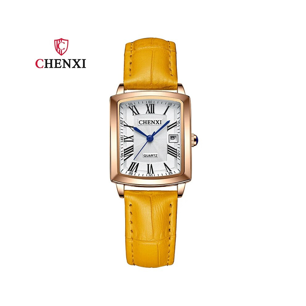 Photos - Wrist Watch Fashion Square Ladies Dress Wristwatch Elegant Casual Quartz Clock With(orange)